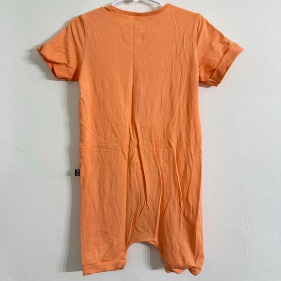 Rags Short Sleeve Henley Short Essentials Rag Romper OrangeSize 5/6 - Picture 4 of 4